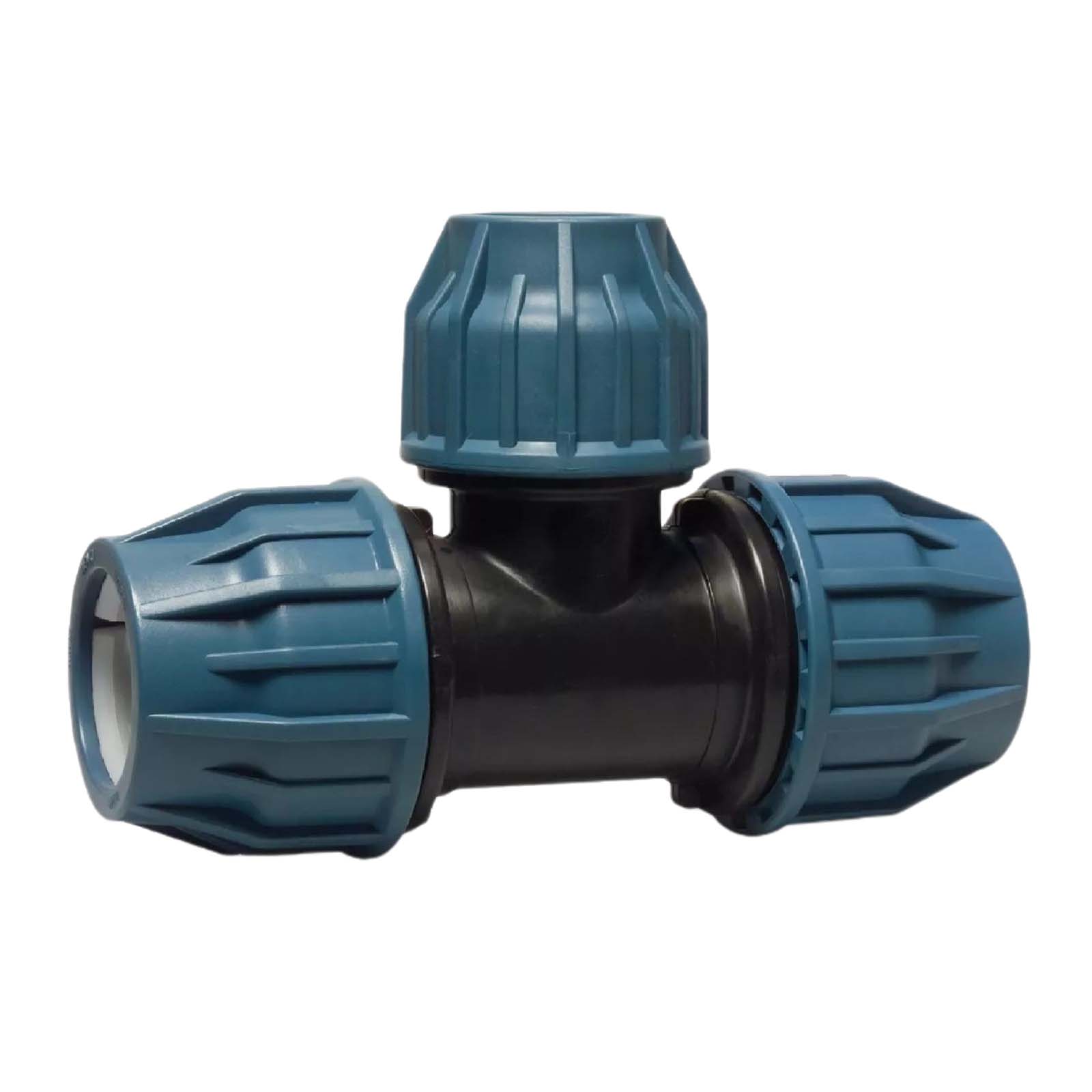 63 x 50 x 63 mm PE PP Fitting Klemm Verbinder Verschraubung Muffe reduziert T-Stück 90° DVGW - PN 16 bar