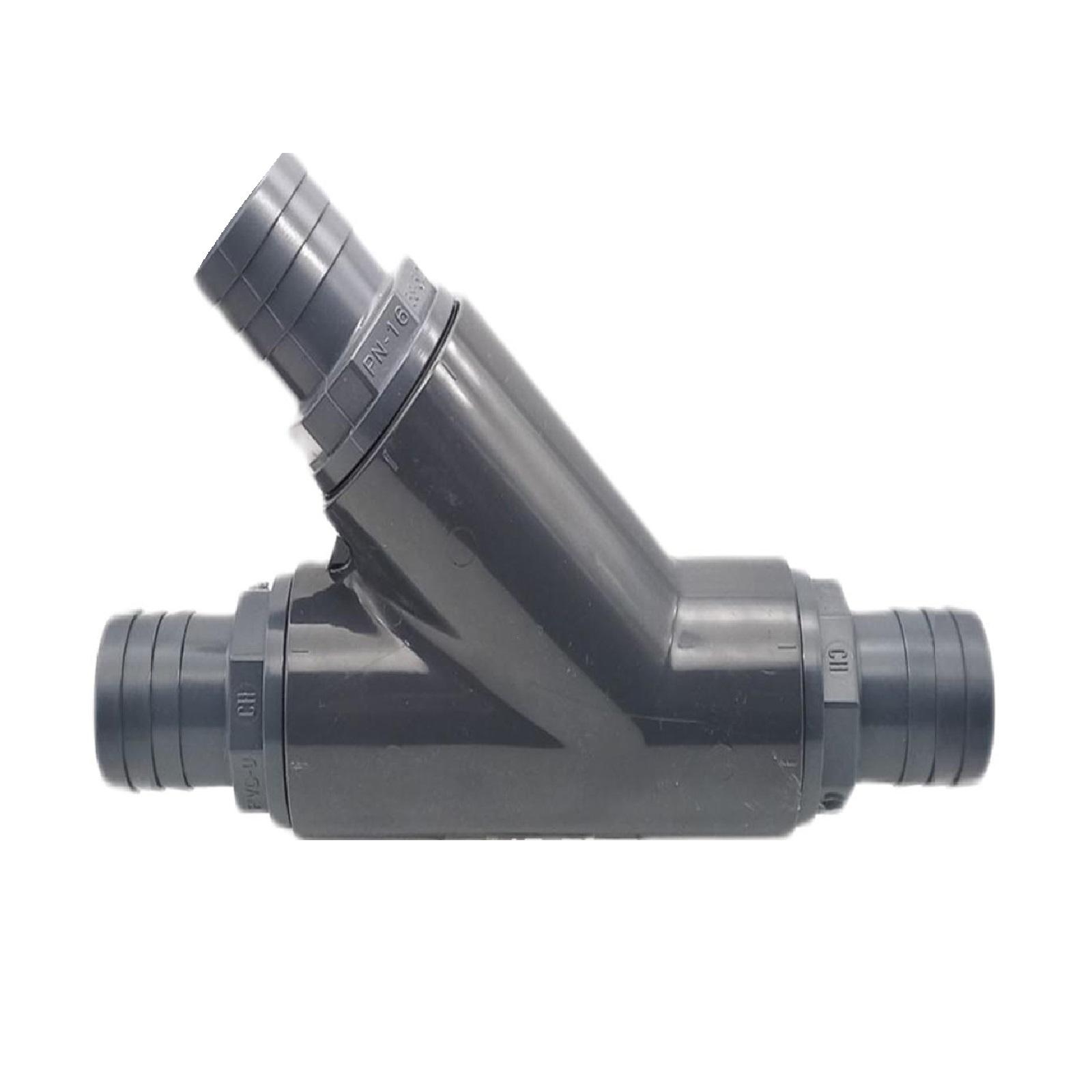38 mm PVC PROFI T-Stück 45° Schlauch Verbinder Stutzen Tülle Pool Teich Garten - PN 10 bar