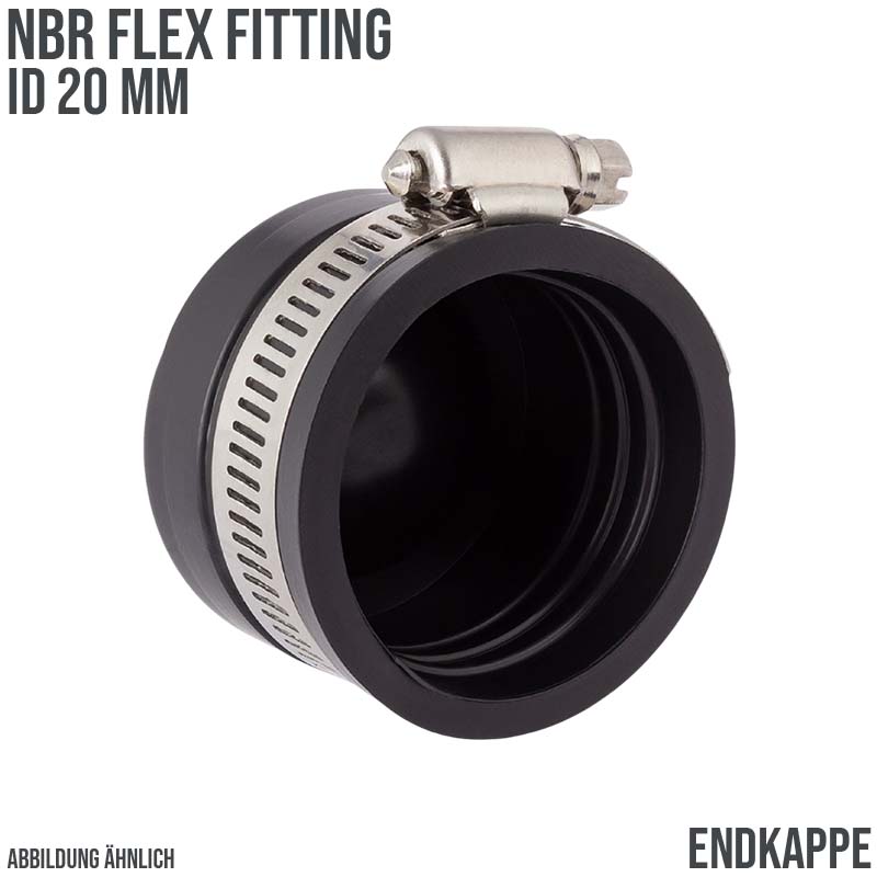 20 mm NBR Flex Fitting Endkappe Verbinder Reparatur (Klemmbereich 18 - 22 mm)