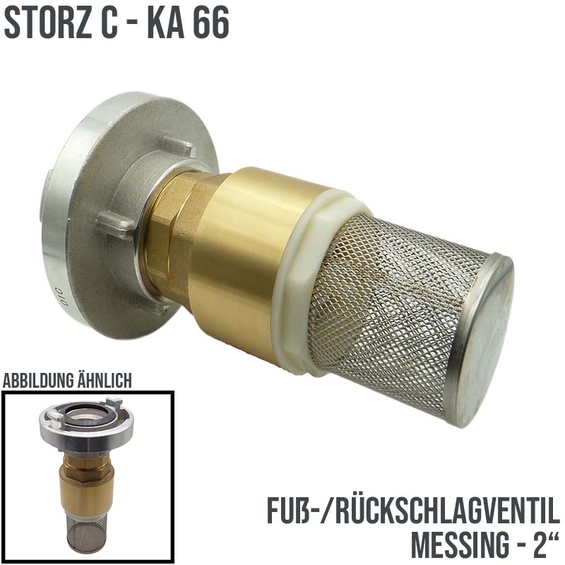 STORZ C DN 52 KA 66 Fuß Rückschlag Ansaug Ventil 2" Zoll Messing Pumpen Anschluss PN 8 bar