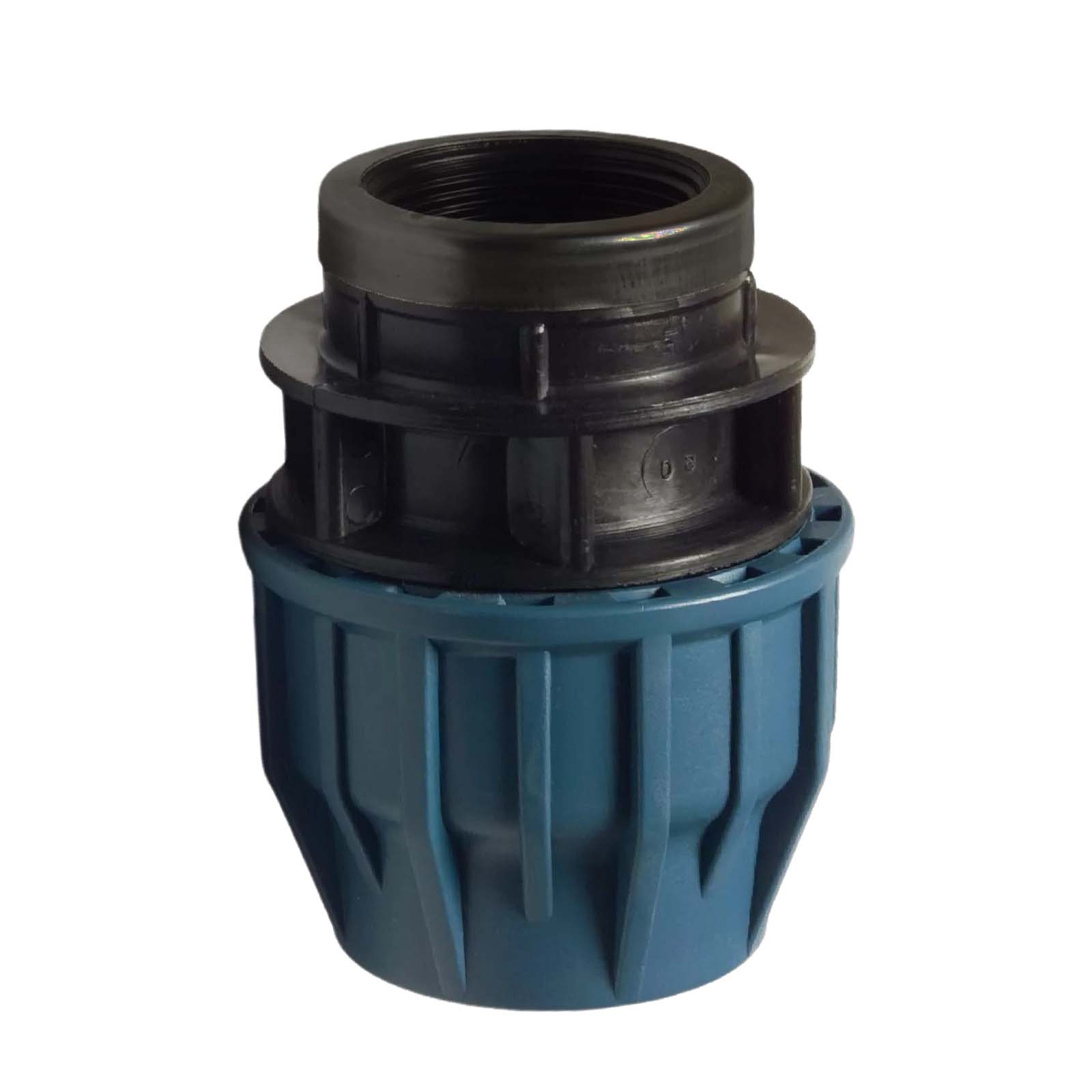 16 mm x 3/8" PE PP Fitting Klemm Verbinder Verschraubung Muffe Rohr Kupplung x IG DVGW - PN 16 bar