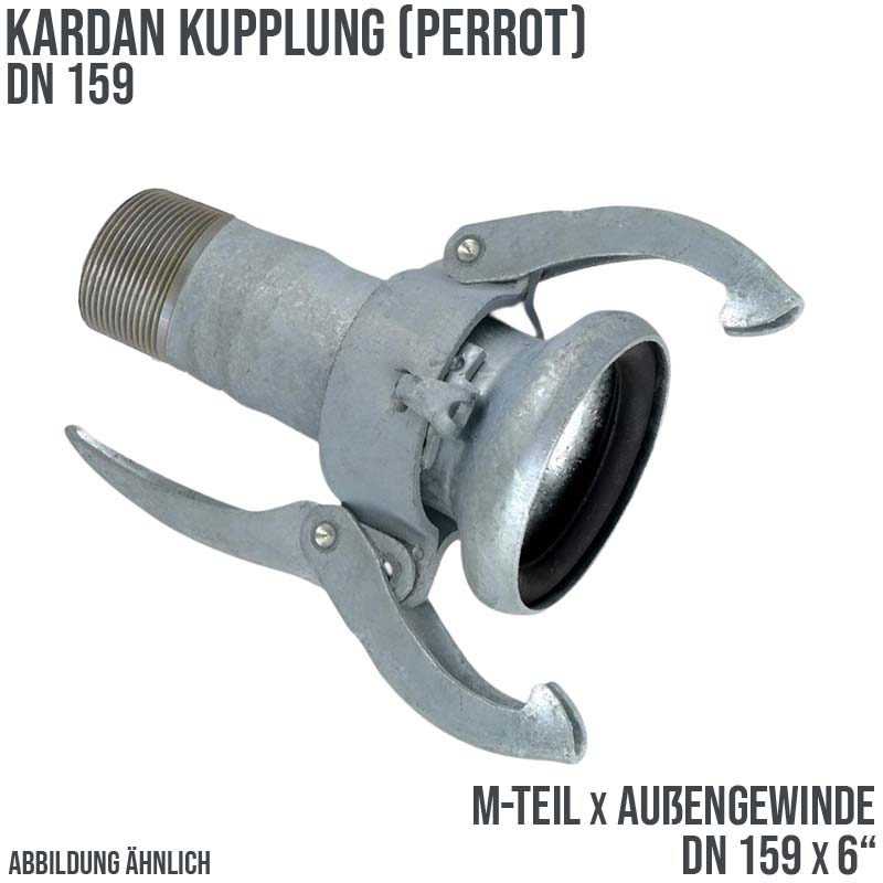 DN 159 Kardan Perrot Kupplung M-Teil mit Außengewinde 6" Zoll Gülle Schlamm Schlauch
