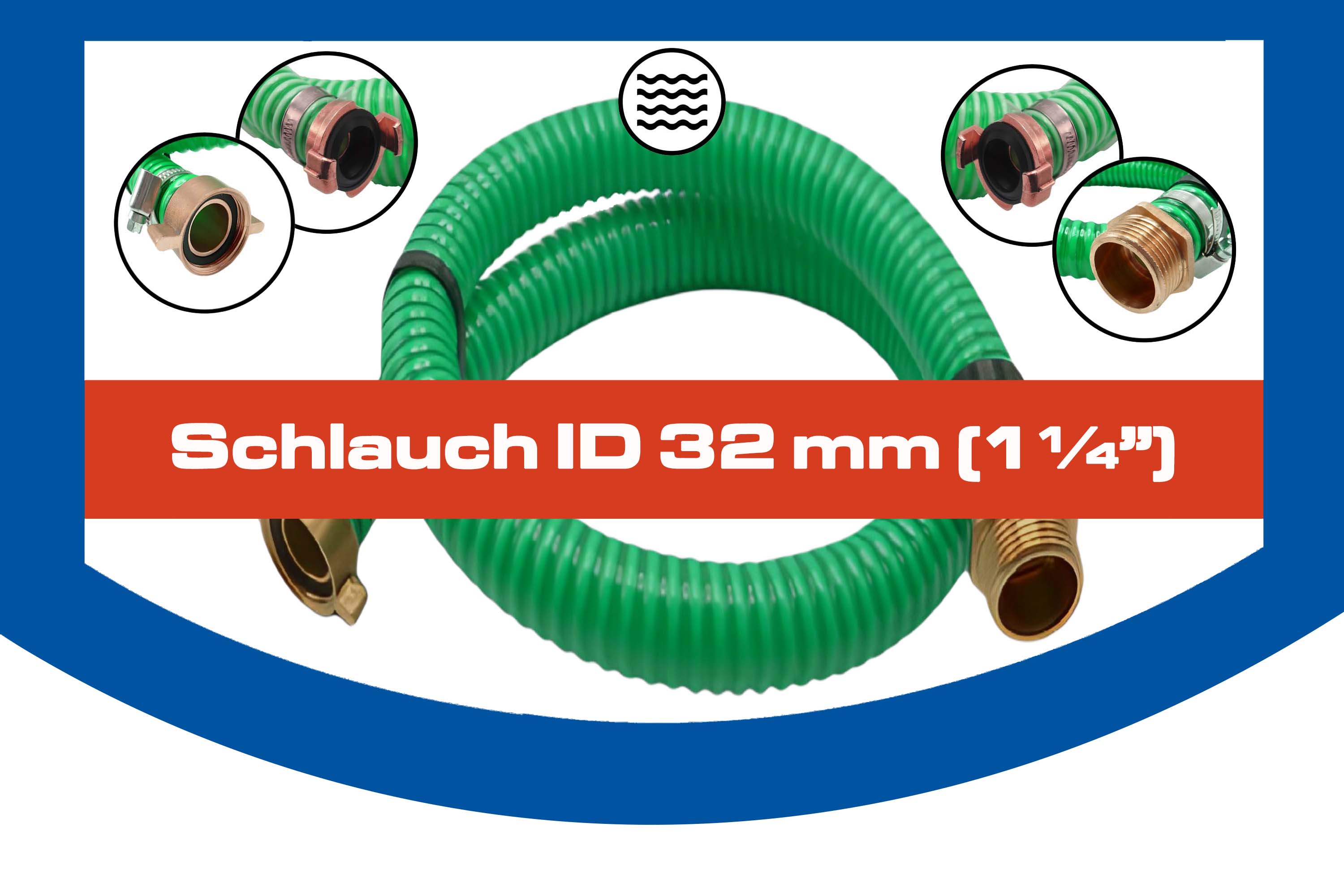 Schlauch ID 32 mm (1 1/4")