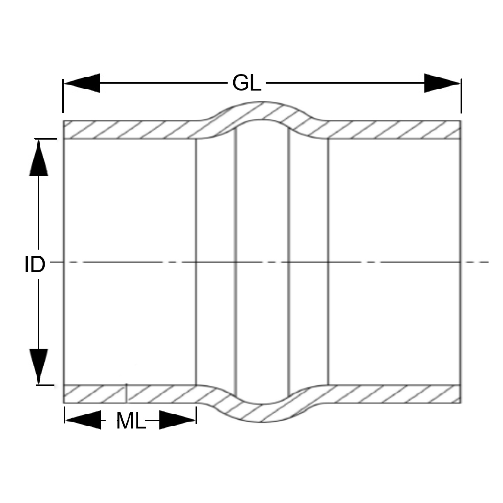 102 mm ID Kühlerschlauch Balg Wulst Verbinder Silikon LLK Ladeluft Kühlmittel Schlauch blau PN 2,5 bar - 200 mm