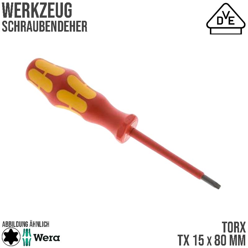 TX 15 x 80 mm TORX VDE Schrauben Dreher Zieher - Wera Kraftform Plus 300