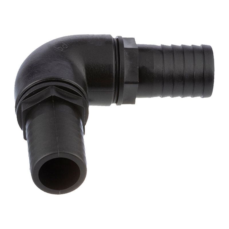 19 mm Winkel 90° PP Schlauch Verbinder 2-fach Stutzen Tülle Pool Teich Garten schwarz - PN 6 bar