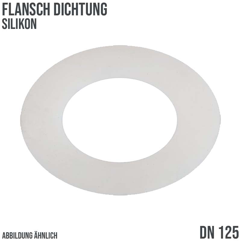 DN 125 Flansch Dichtung 141 x 192 x 3 mm Silikon weiss