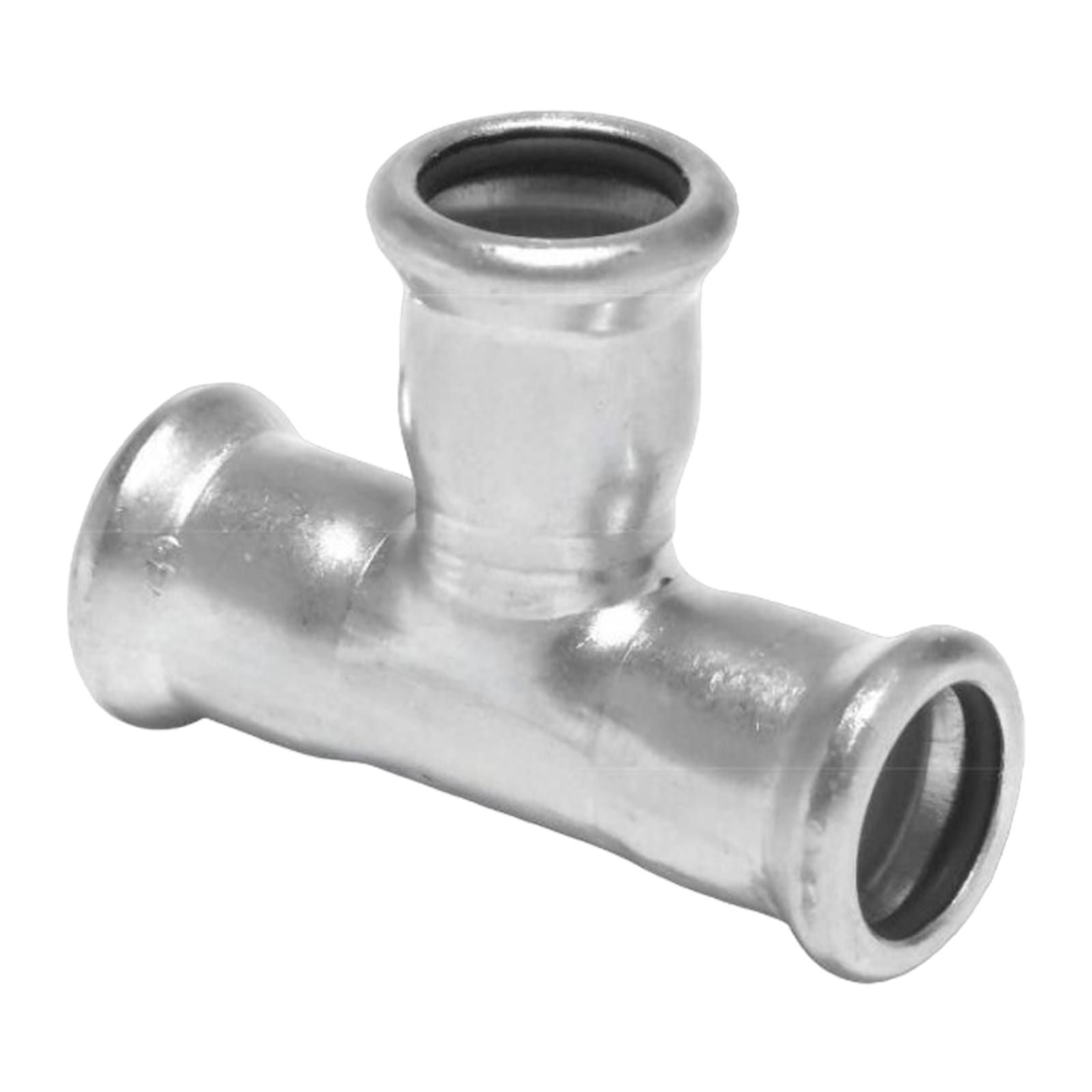 54 mm T-Stück 90° 3-fach Pressmuffe Edelstahl AISI 316 Fittings PN 16 bar
