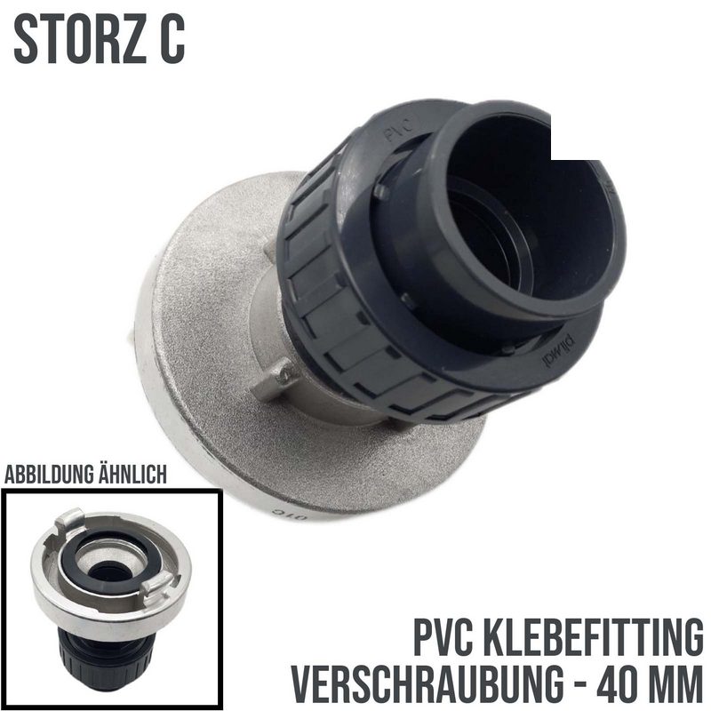 STORZ C DN 52 KA 66 Übergangsstück Adapter -> 40 mm PVC-U Klebe Fitting Verschraubung