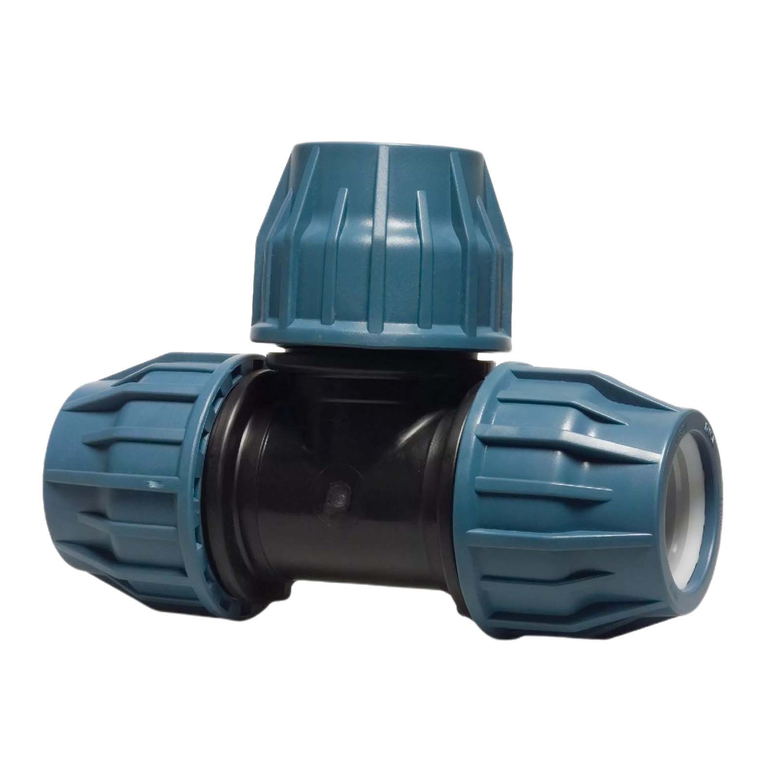 63 mm PE PP Fitting Klemm Verbinder Verschraubung Muffe Rohr T-Stück 90° DVGW - PN 16 bar