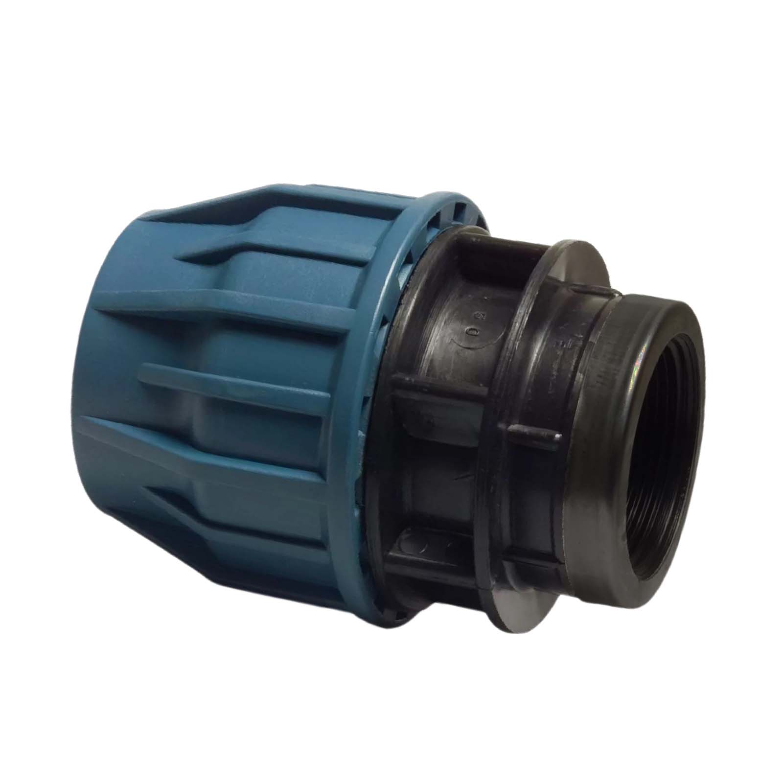 16 mm x 3/8" PE PP Fitting Klemm Verbinder Verschraubung Muffe Rohr Kupplung x IG DVGW - PN 16 bar