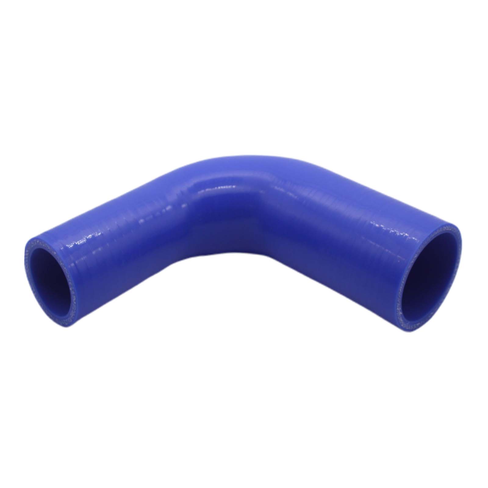 80 -> 90 mm ID Kühlerschlauch Reduktion 90° Verbinder Silikon LLK Ladeluft Kühlmittel Schlauch blau - 150mm
