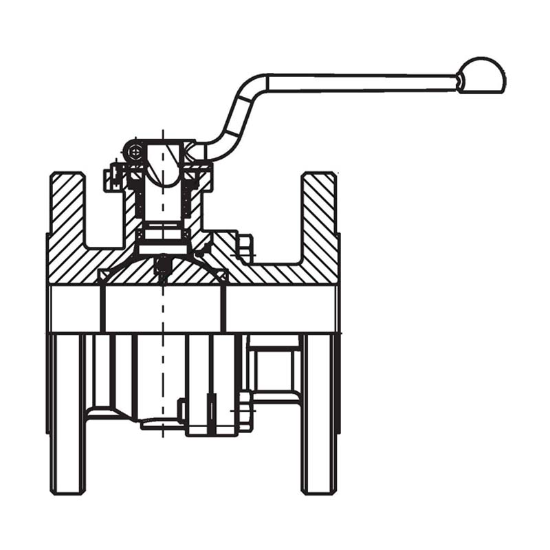 DN 25 Flansch Kugelhahn 2-teilig Gussgehäuse Kugel Messing DVGW Gas - PN 40 bar