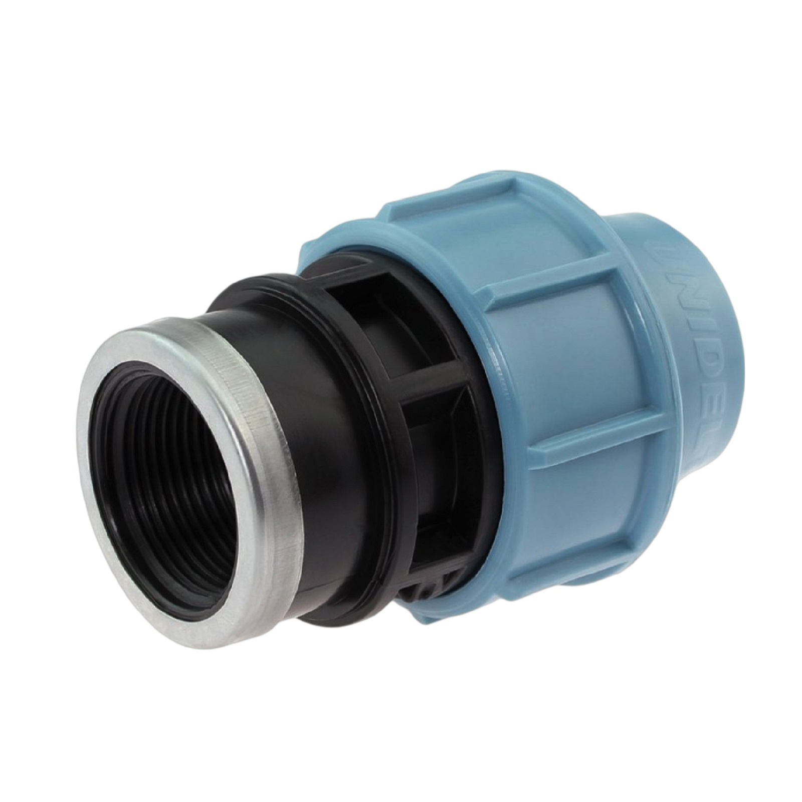 110 mm x 4" PE PP Fitting Klemm Verbinder Verschraubung Muffe Rohr Kupplung x IG DVGW - Unidelta