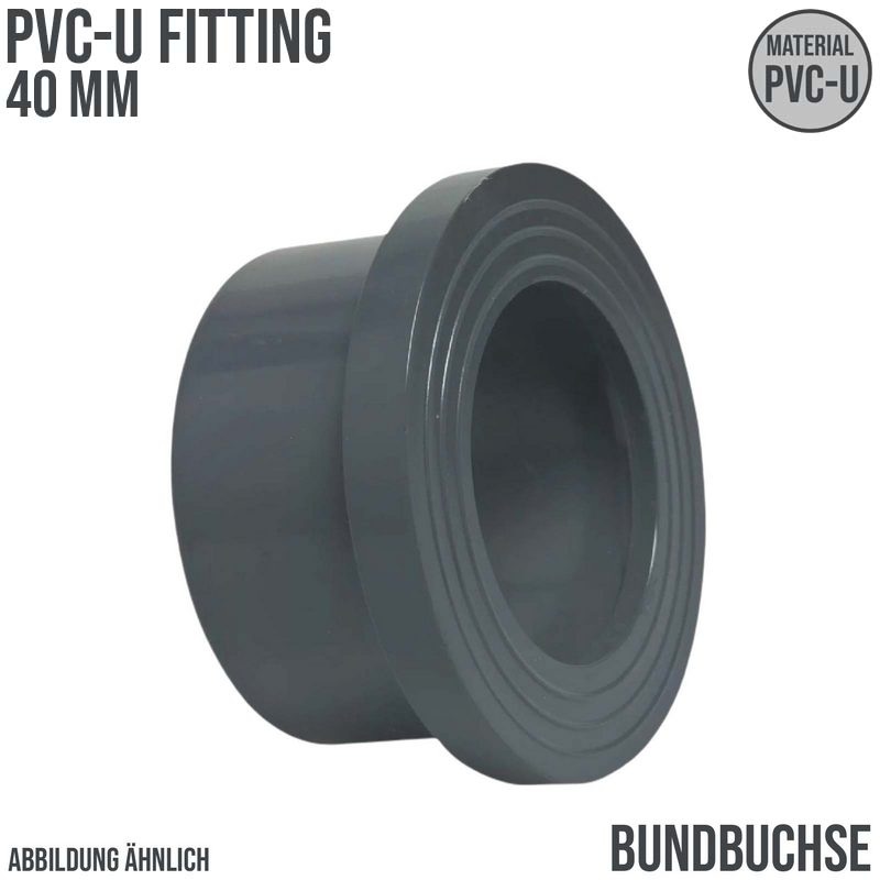 40 mm PVC Klebe Fitting Bund Buchse Muffe Verbinder - PN 16 bar