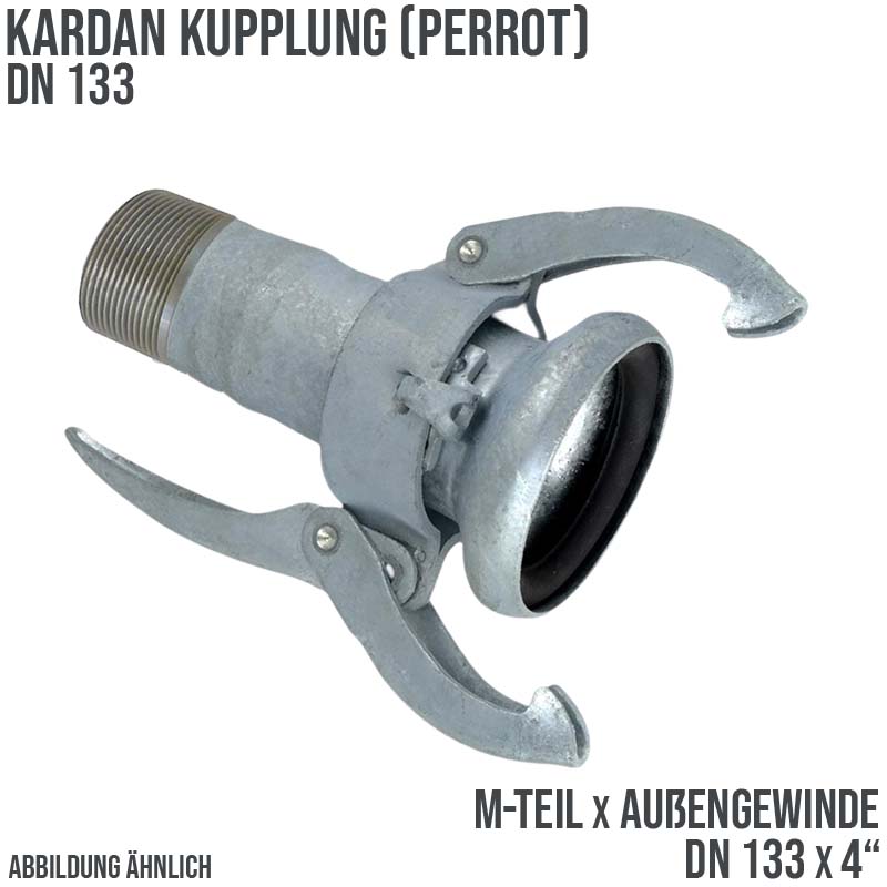DN 133 Kardan Perrot Kupplung M-Teil mit Außengewinde 4" Zoll Gülle Schlamm Schlauch