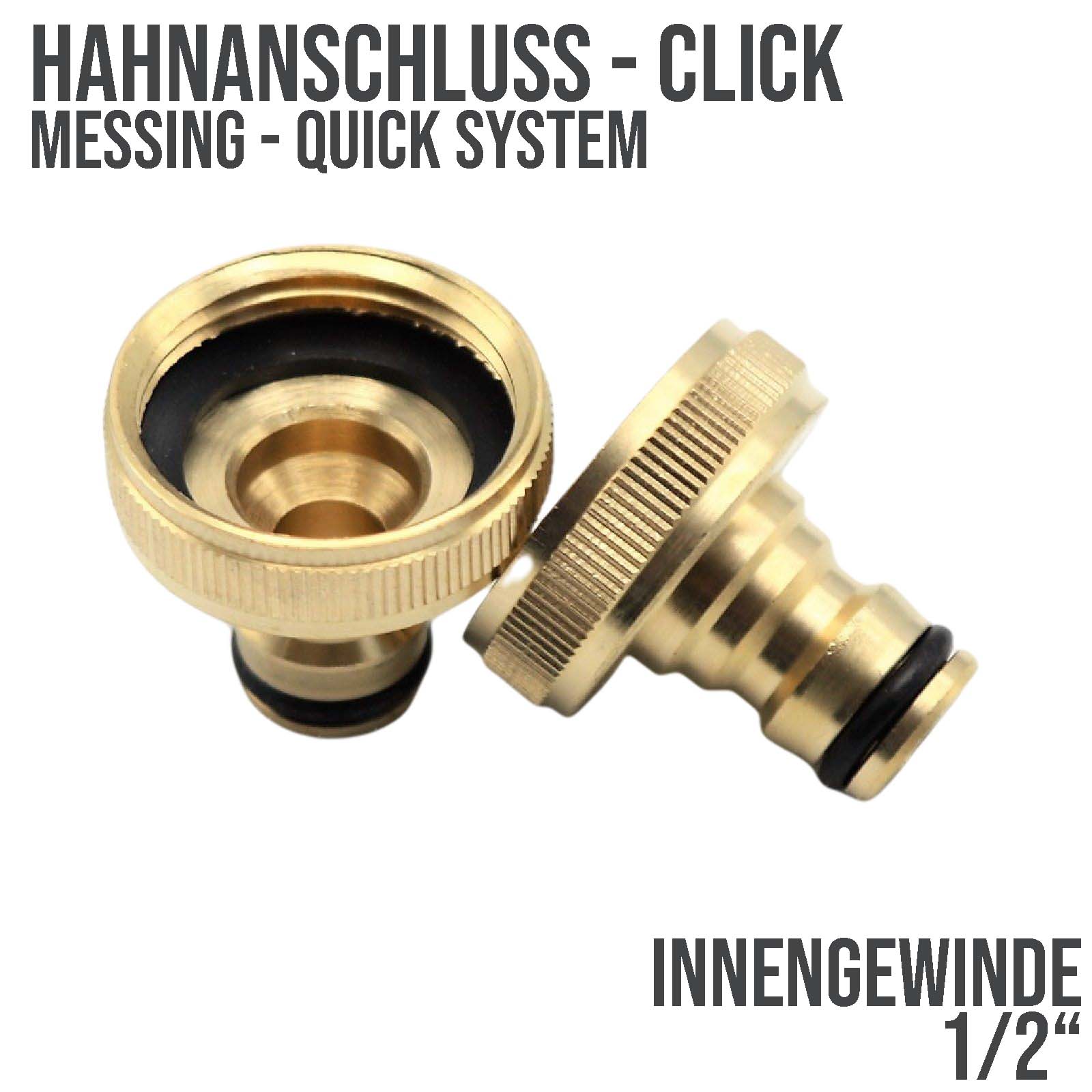 1/2" Hahnanschluss Click-System Quick Connect Innengewinde Messing (Gardena kompatibel)