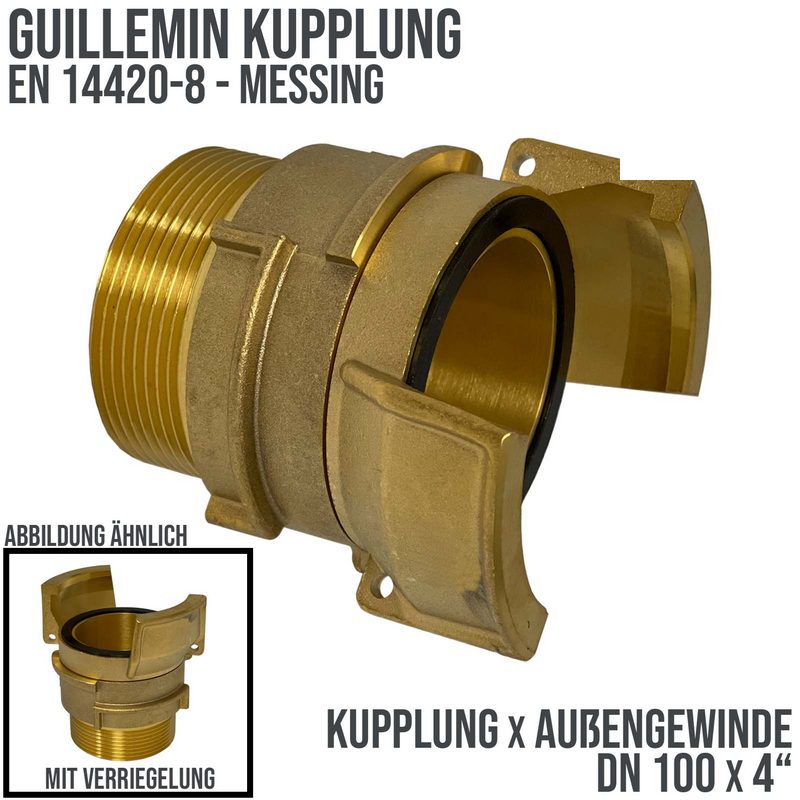 DN 100 Guillemin Kupplung Verriegelung BSPP Außengewinde AG 4" Messing - PN 16 bar