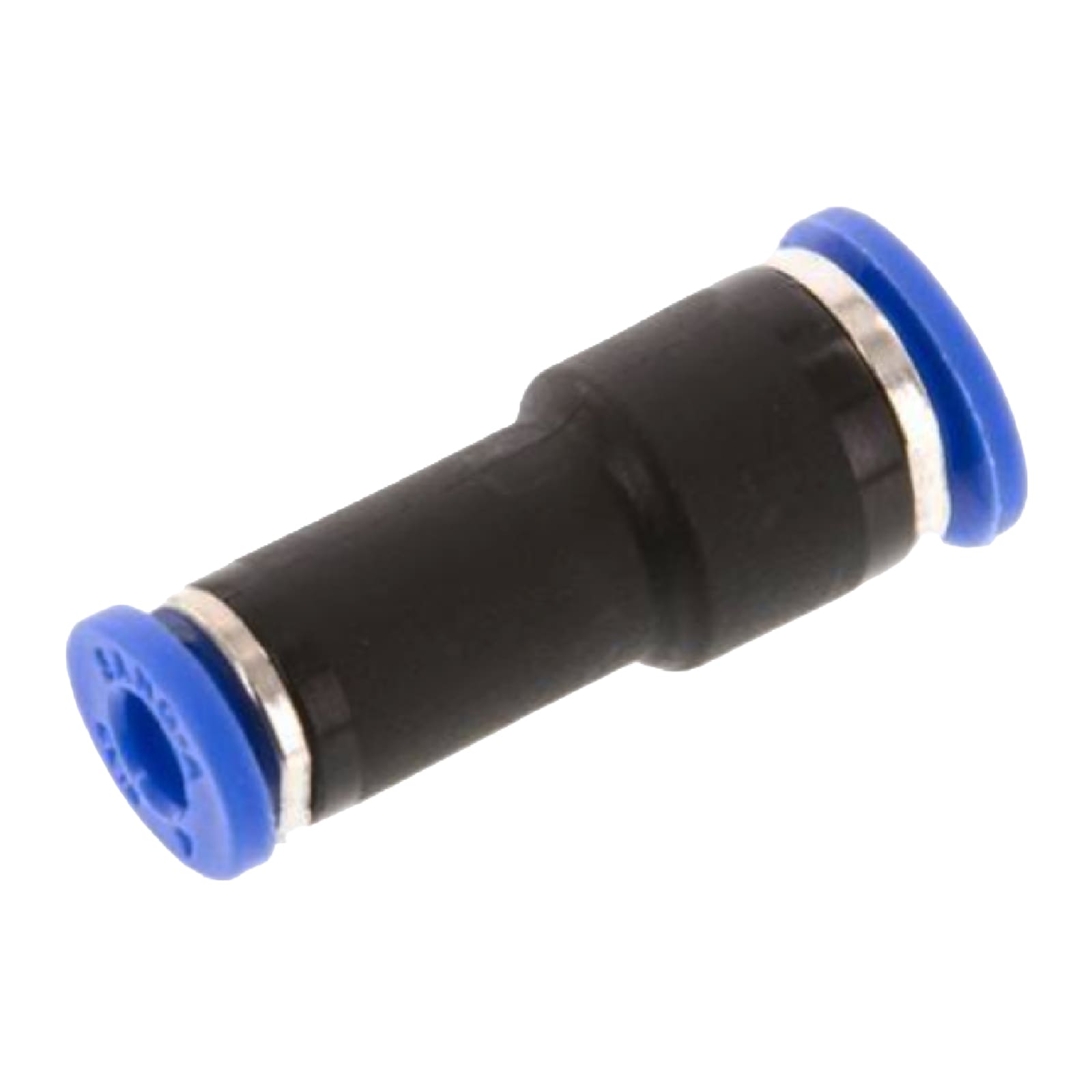 16 -> 12 mm Pneumatik Schnell Steck Verbinder IQS gerade reduziert blau/schwarz PA PU Schlauch - PN 20 bar