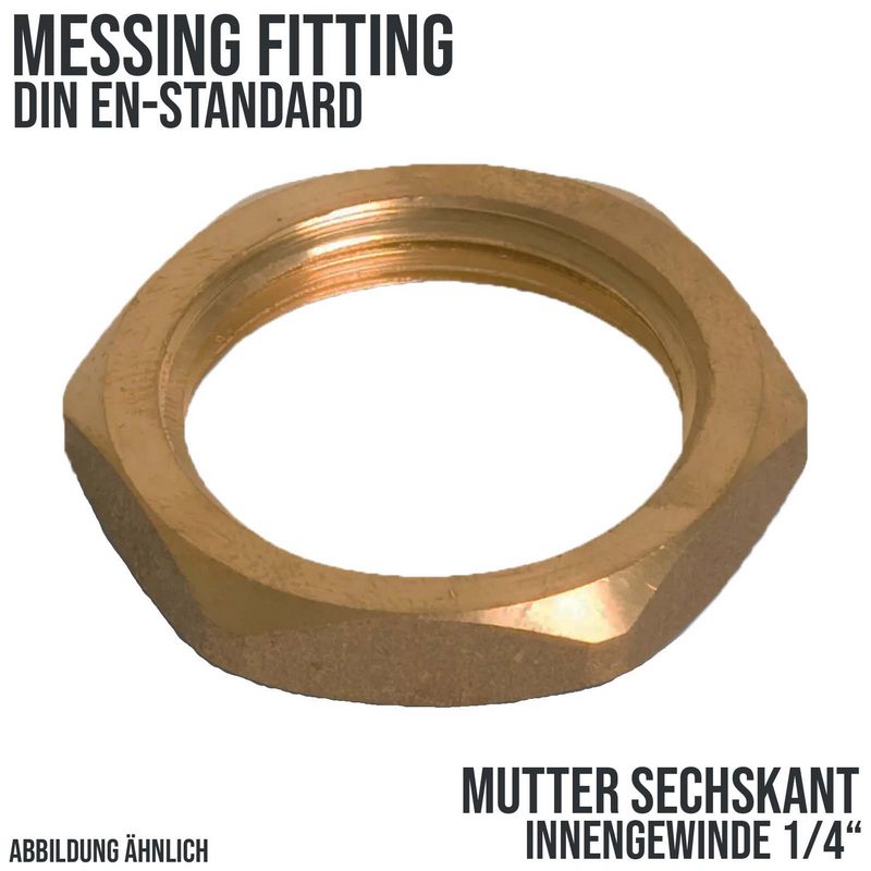 1/4" Sechskant Mutter Nr. 310 Innengewinde IG Messing Fittings PN 30 bar