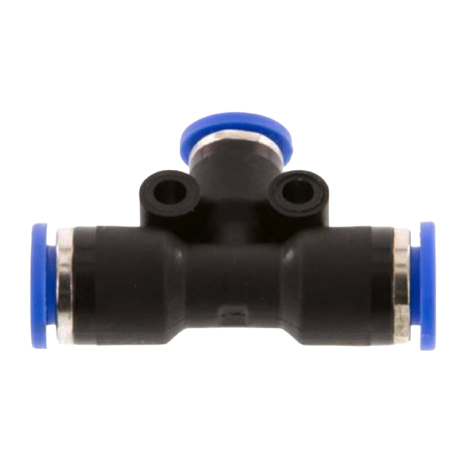 14 -> 8 mm Pneumatik Schnell Steck Verbinder IQS T-Stück 90° reduziert blau/schwarz PA PU Schlauch - PN 20 bar