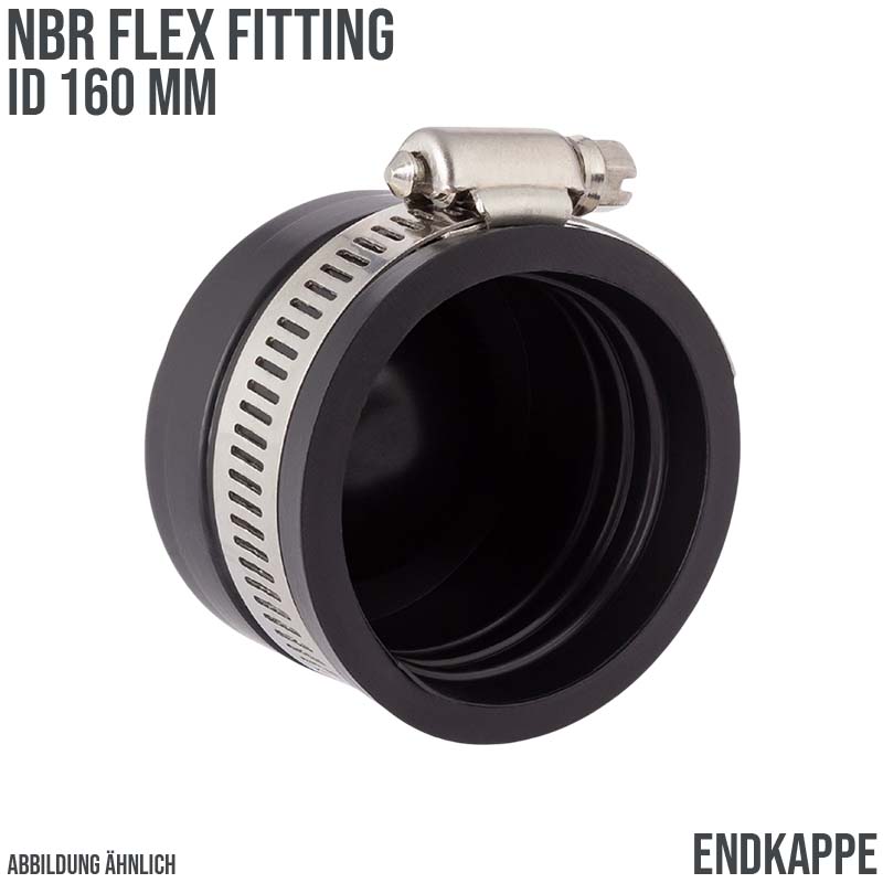 160 mm NBR Flex Fitting Endkappe Verbinder Reparatur (Klemmbereich 148 - 164 mm)