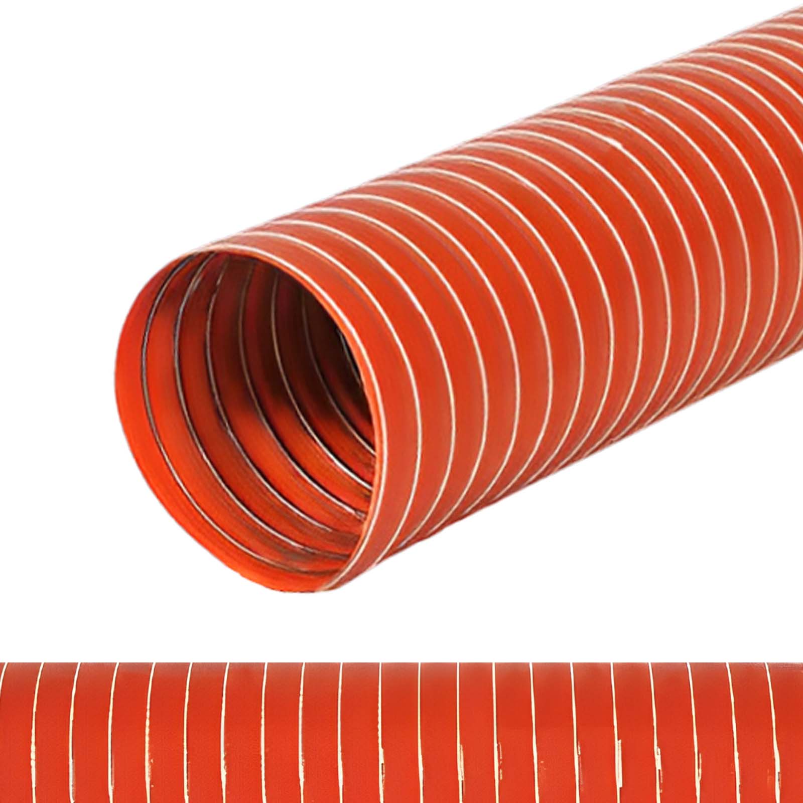 38 mm Silikon Heißluftschlauch rot - einlagig - Wandstärke 0,27 mm - PN 1.4 bar