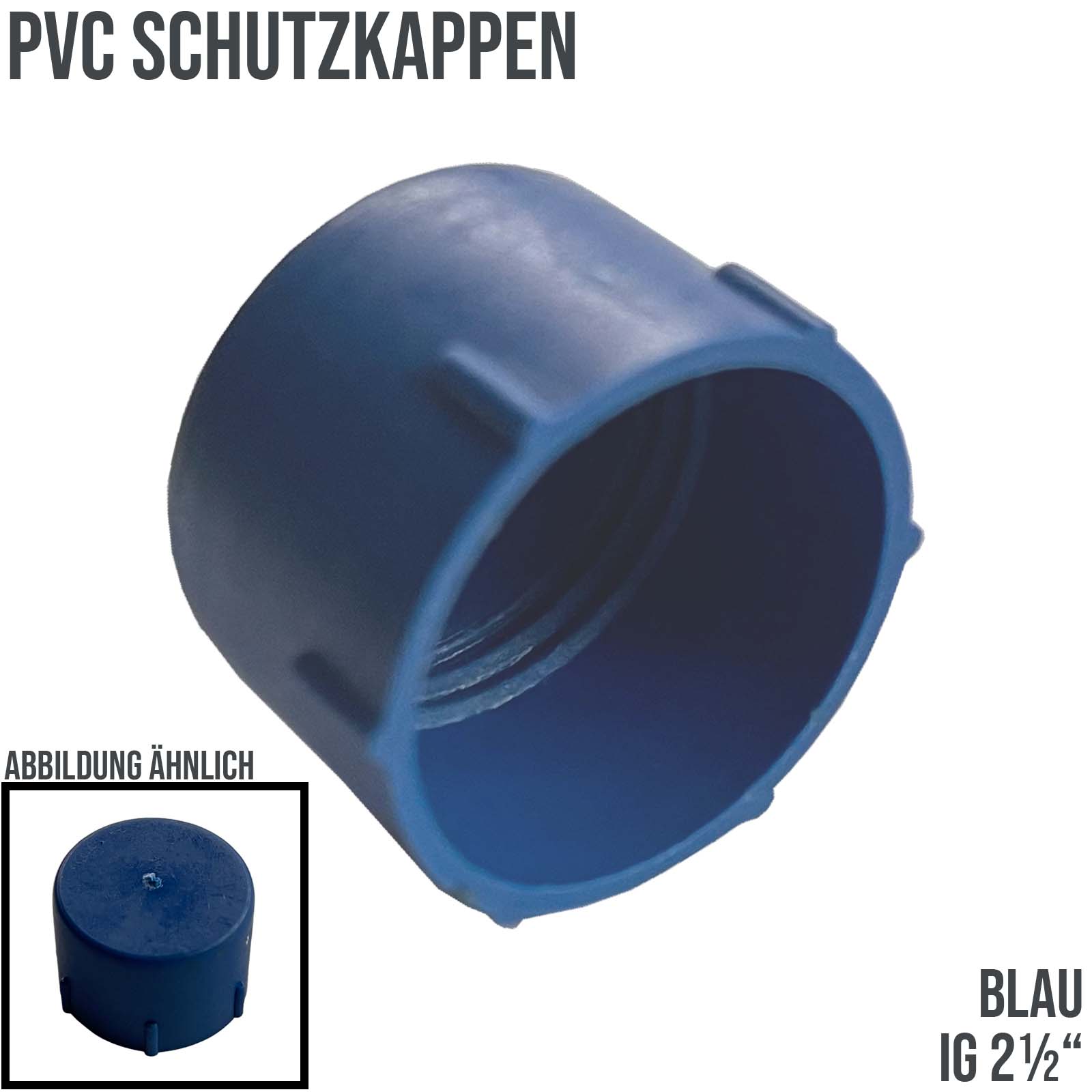 2 1/2" PVC Schutz Kappe Innengewinde - blau