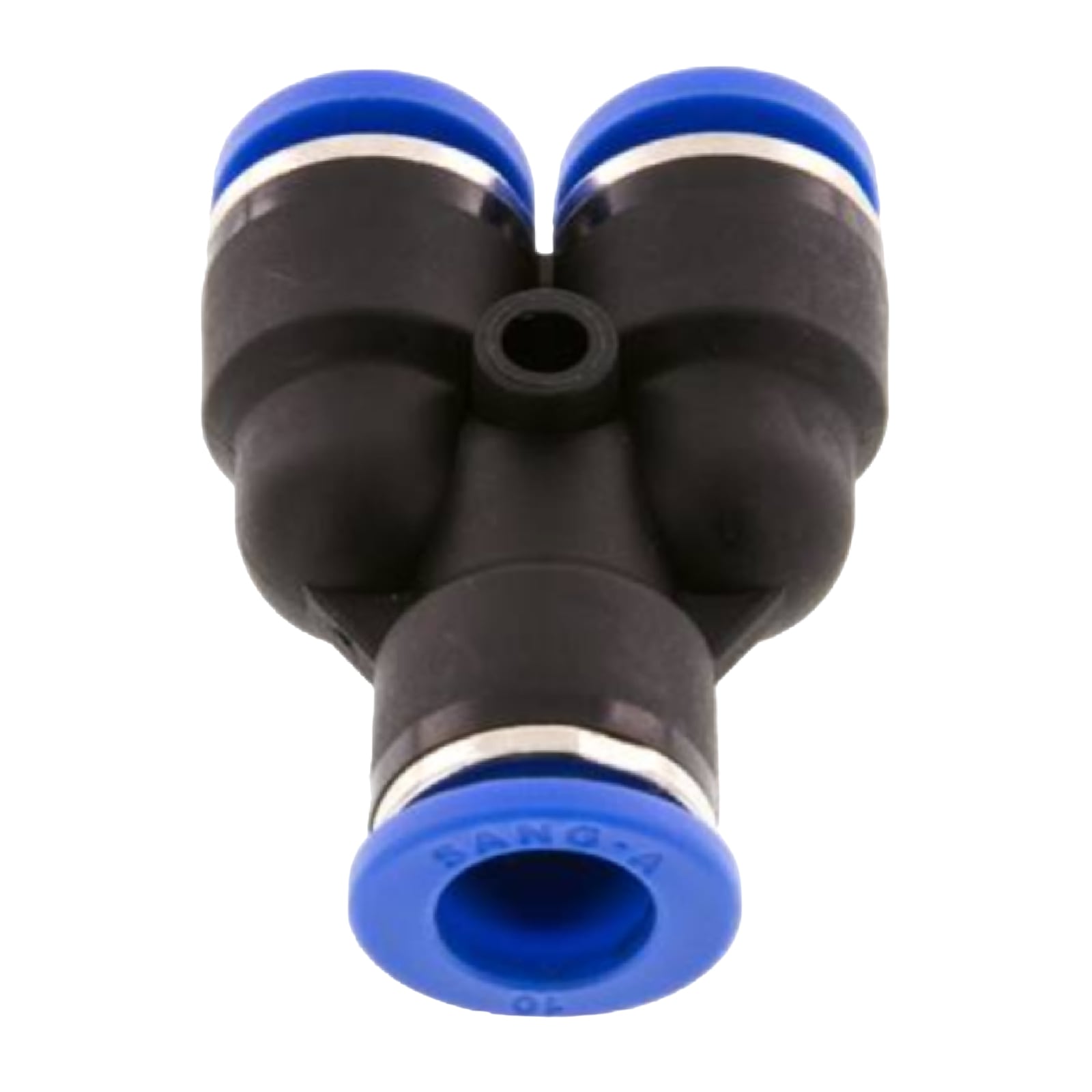 16 mm Pneumatik Schnell Steck Verbinder IQS Y-Stück blau/schwarz PA PU Schlauch - PN 20 bar