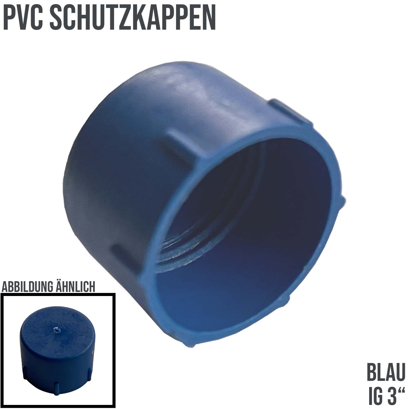 3" PVC Schutz Kappe Innengewinde - blau