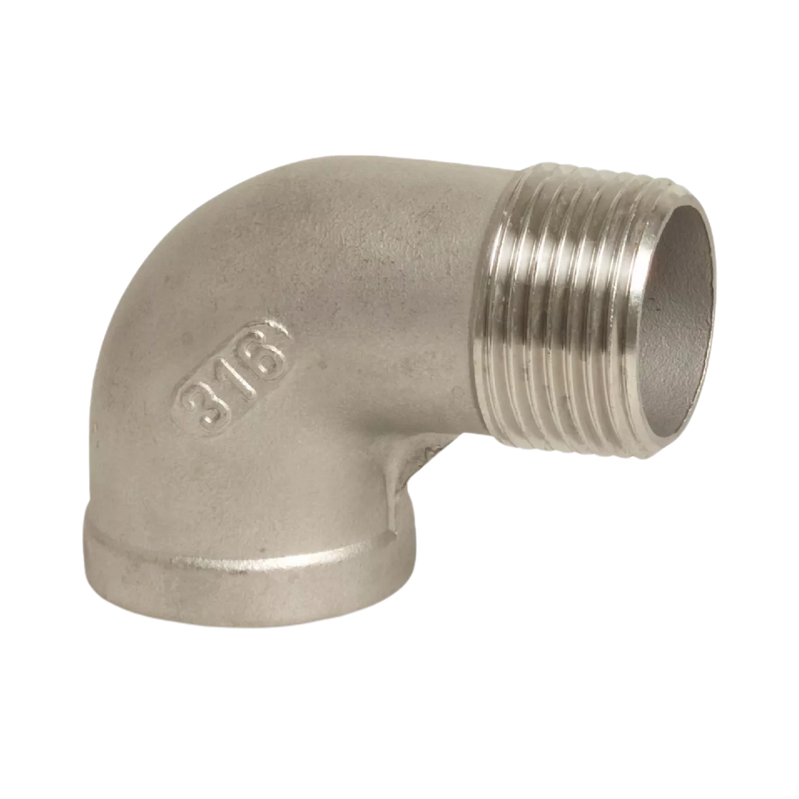 1/4" Edelstahl Fitting V4A AISI 316 Winkel 90° Innen x Außengewinde IG x AG - PN 16 bar