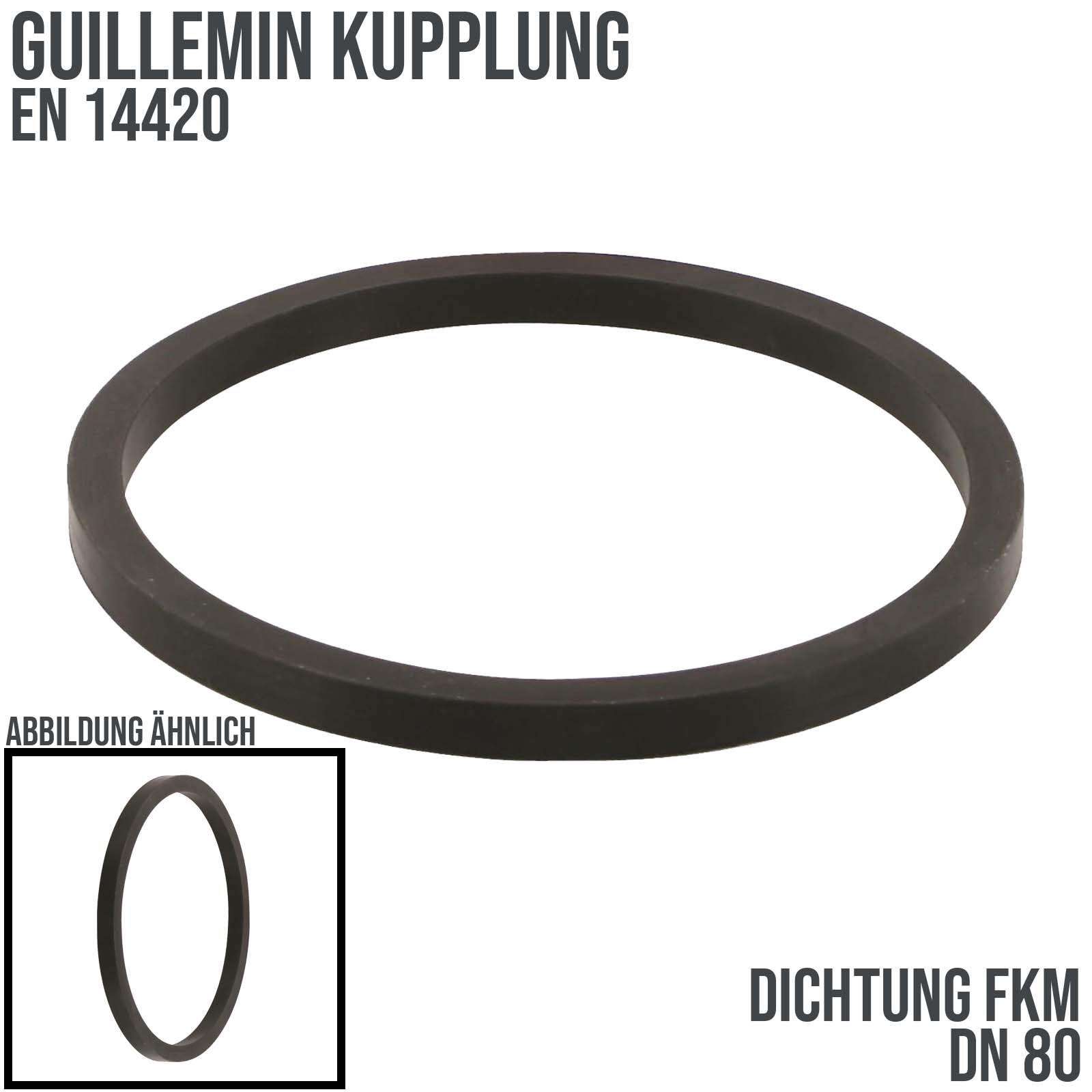 DN 80 Guillemin Kupplung Ersatz Dichtung FKM schwarz