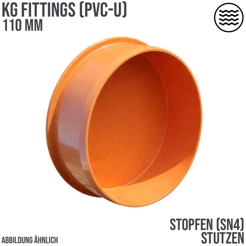 110 mm PVC Stopfen Abfluß Abwasser HT KG Rohr SN4 Stutzen rostbraun