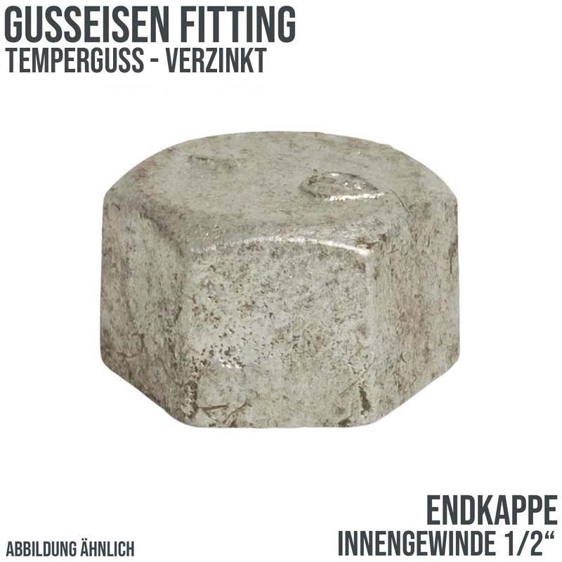 1/2" Gusseisen Temperguss Fitting Nr. 300 Endkappe Innengewinde IG PN 25 bar