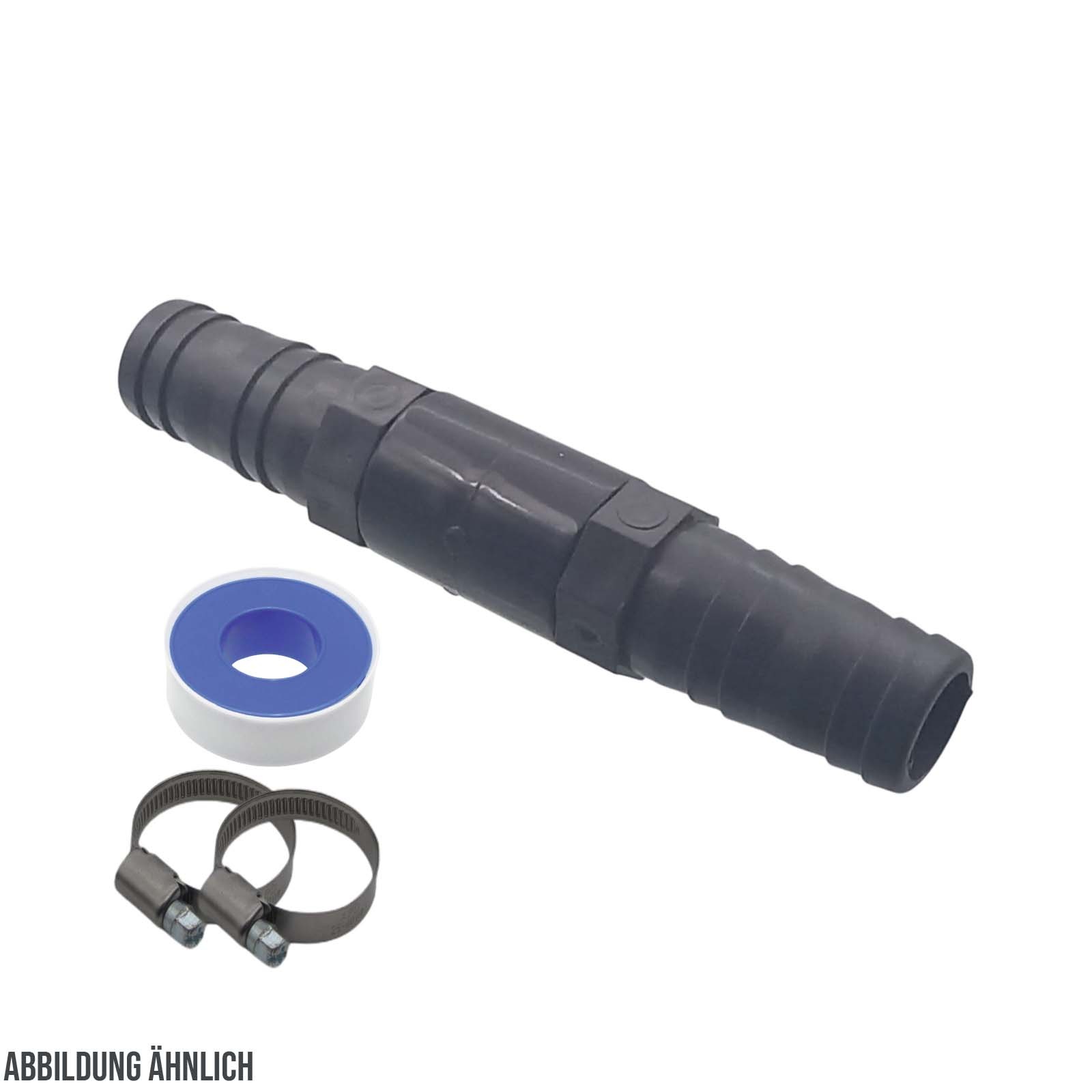 25 mm PVC PROFI Gerade Schlauch Verbinder Stutzen Tülle Pool Teich Garten - PN 10 bar - Montage-Set