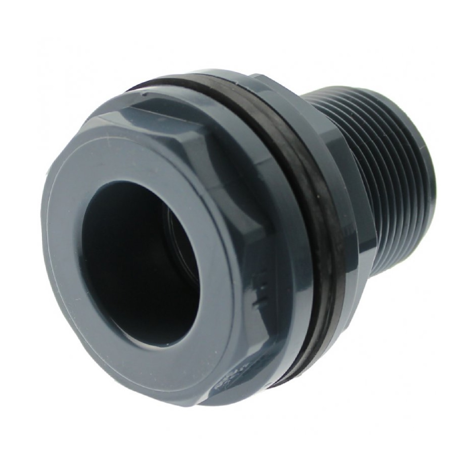 75 mm x 3" Zoll PVC-U Tankdurchführung Klebemuffe auf Klebemuffe x Außengewinde AG - PN 10 bar