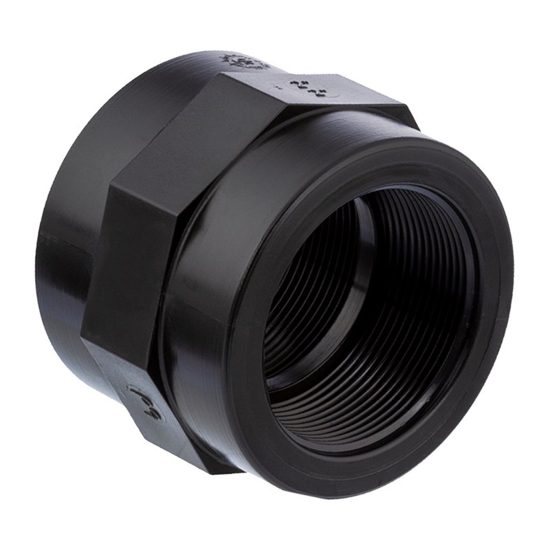2" PP Gewinde Fitting Muffe schwarz Innengewinde IG Polypropylen - PN 10 bar