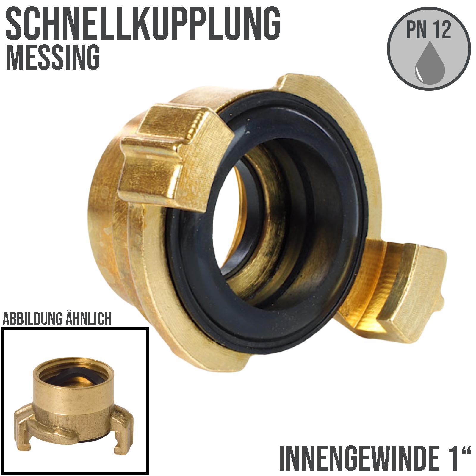 1" Schnellkupplung Gewindestück Innengewinde IG Messing (GEKA kompatibel) - PN 12 bar 