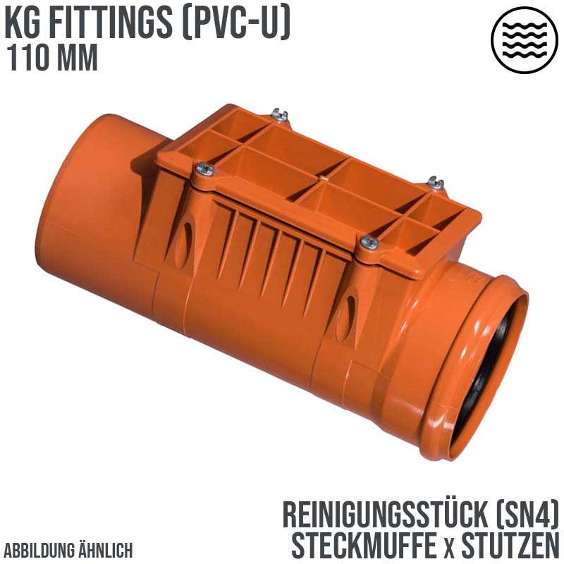 110 mm PVC Reinigungsstück Abfluß Abwasser HT KG Rohr SN4 Steckmuffe x Stutzen rostbraun
