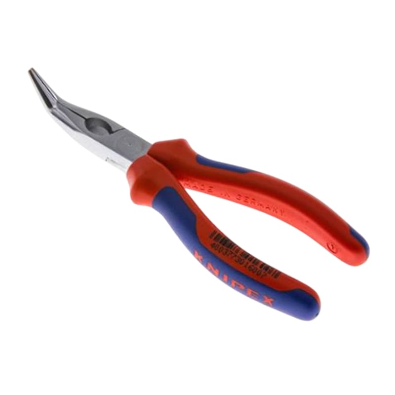 200 mm Flachrund Zange 40° abgewinkelte Backen verchromt 3K Griffe Knipex