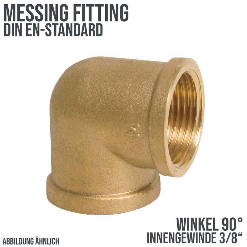 3/8" Winkel 90° Nr. 90 Innen x Innengewinde IG Messing Fittings PN 30 bar