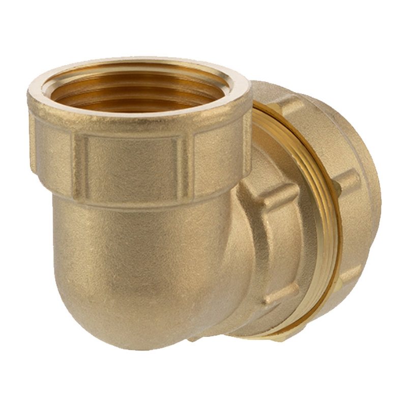 32 mm x 1" PE Fitting Klemm Verbinder Messing Verschraubung Muffe Winkel 90° x IG DVGW - PN 16 bar