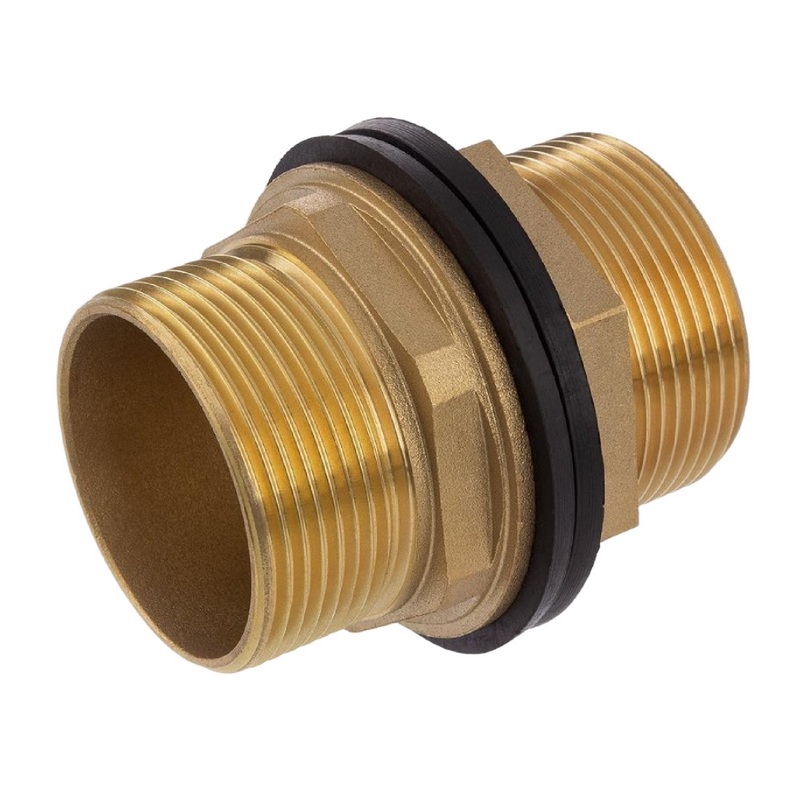 3/4" Tank Regen Tonnen Durchführung Connector Messing 2-fach Außengewinde  - PN 16 bar