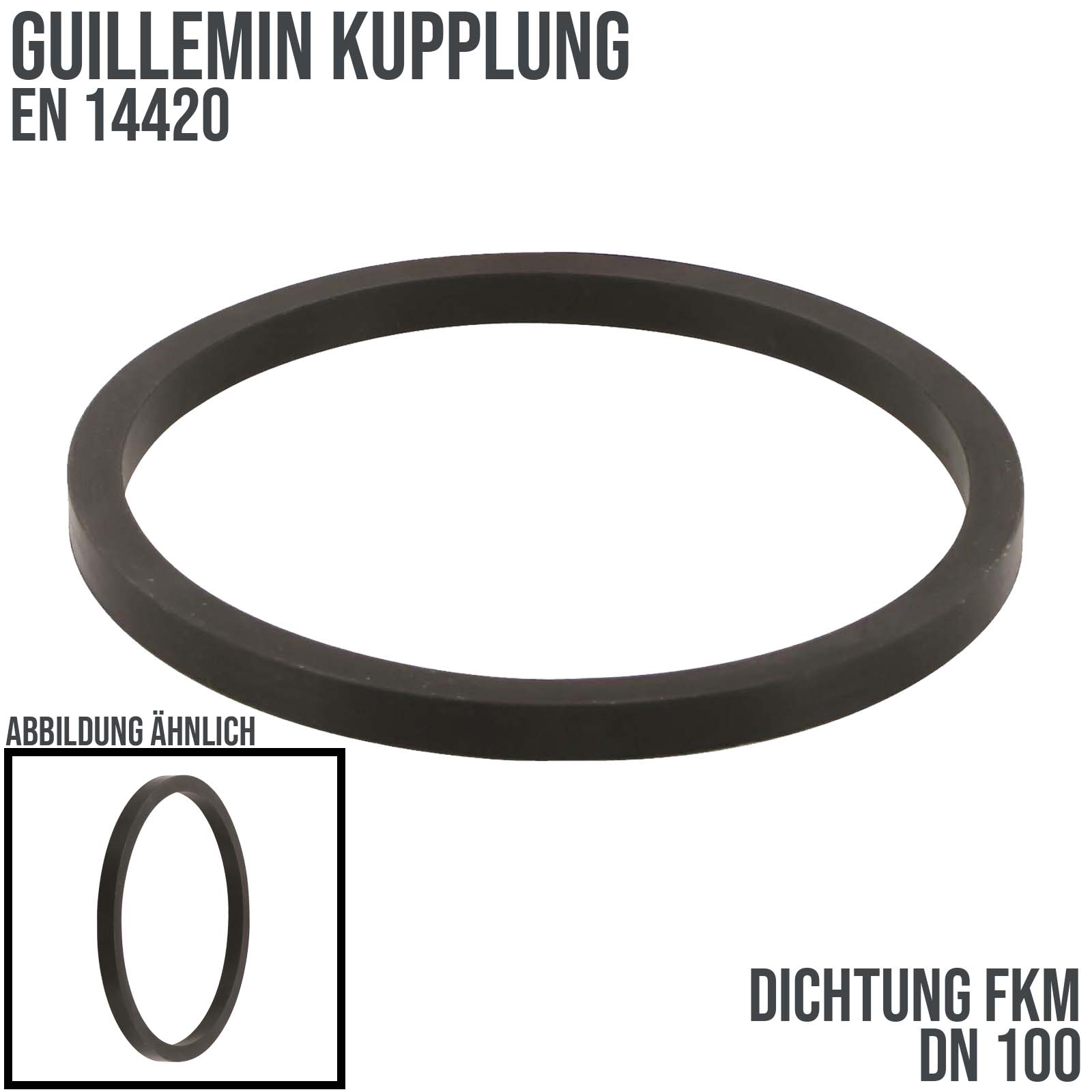 DN 100 Guillemin Kupplung Ersatz Dichtung FKM schwarz