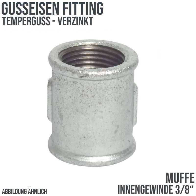 3/8" Gusseisen Temperguss Fitting Muffe Nr. 270 Innengewinde IG PN 25 bar