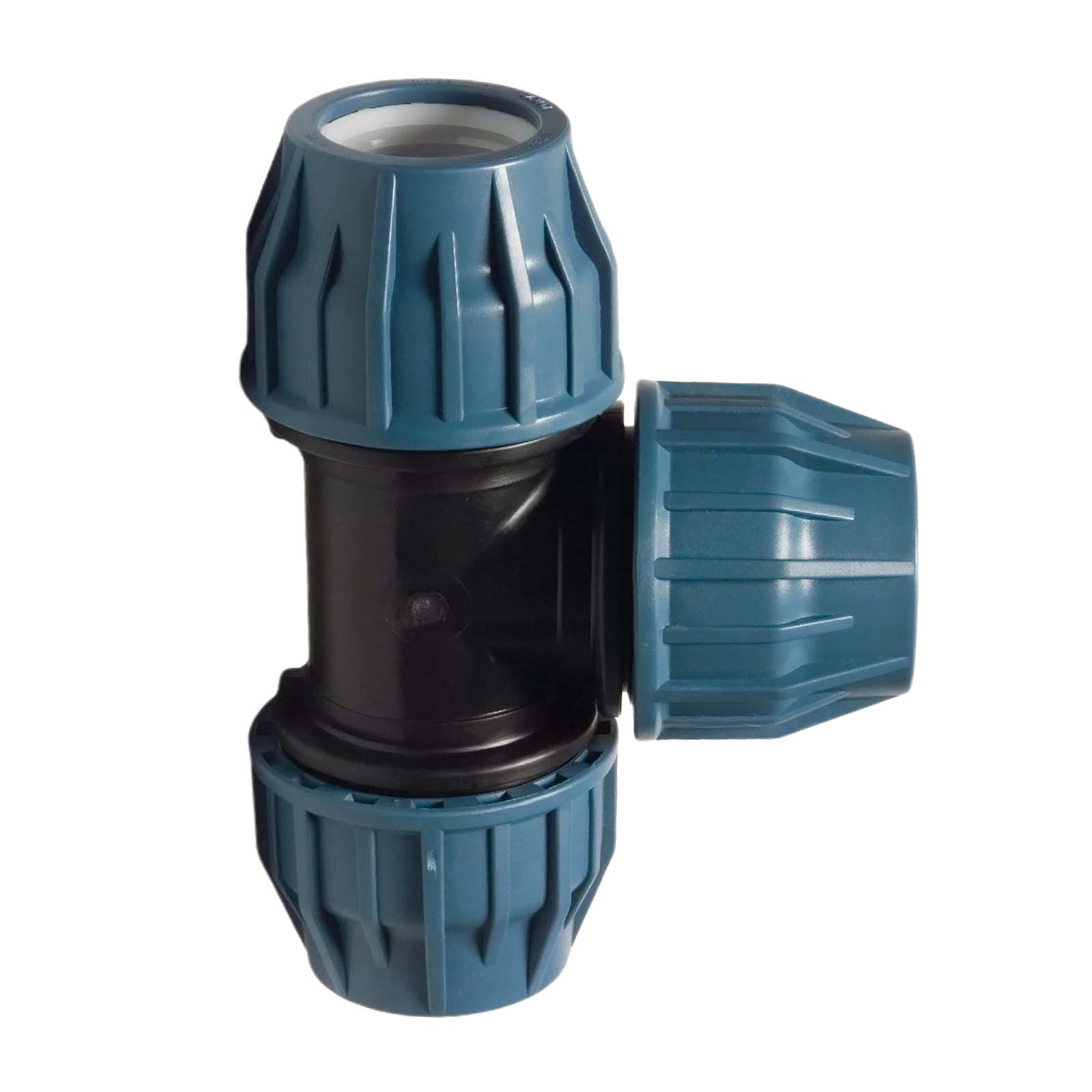 63 mm PE PP Fitting Klemm Verbinder Verschraubung Muffe Rohr T-Stück 90° DVGW - PN 16 bar