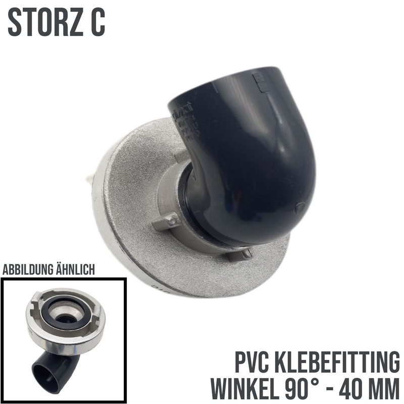 STORZ C DN 52 KA 66 Übergangsstück Adapter -> 40 mm PVC-U Klebe Fitting Winkel 90°