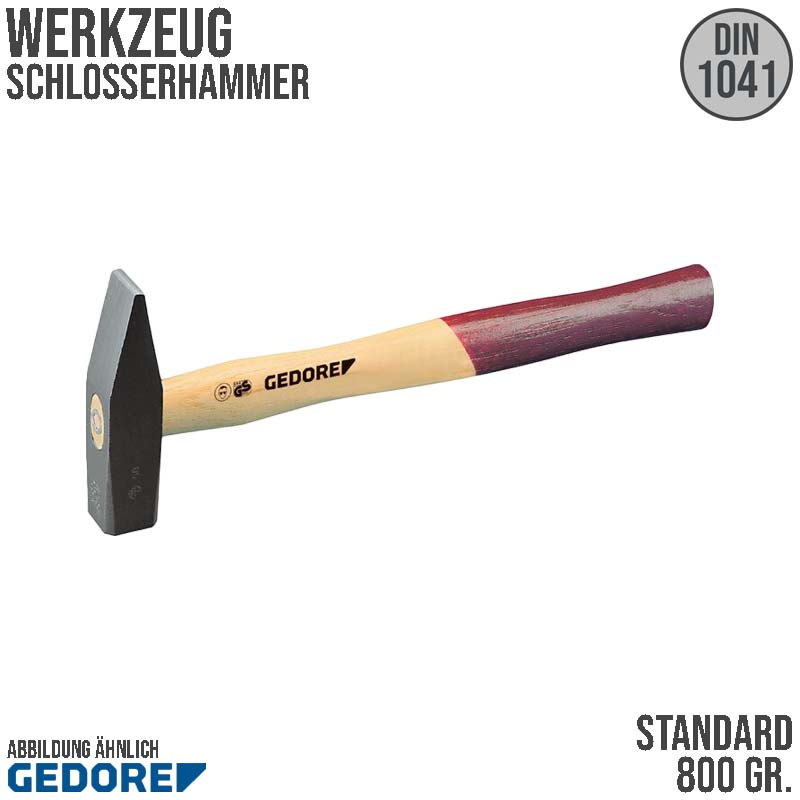 800 g Standard Schlosser Hammer Esche Stiel Stahl geschmiedet GEDORE DIN 1041