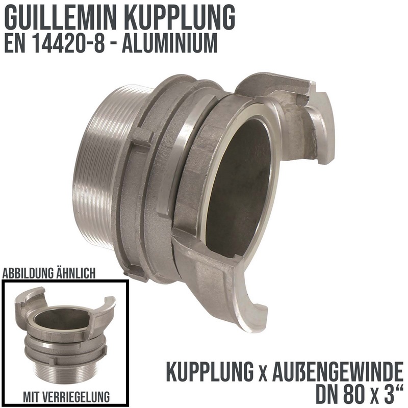 DN 80 Guillemin Kupplung Verriegelung BSPP Außengewinde AG 3" Aluminium - PN 16 bar
