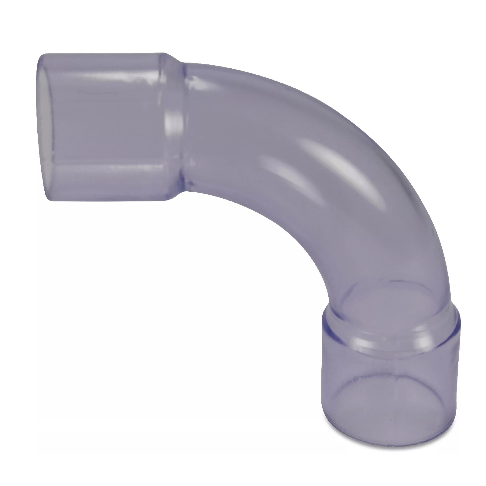 63 mm PVC Klebe Fitting Bogen 90° (Rohr) Muffe Verbinder - transparent durchsichtig - PN 10 bar